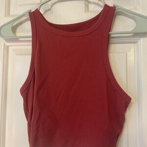 Wild Fable Ribbed Burgundy Tank Top
